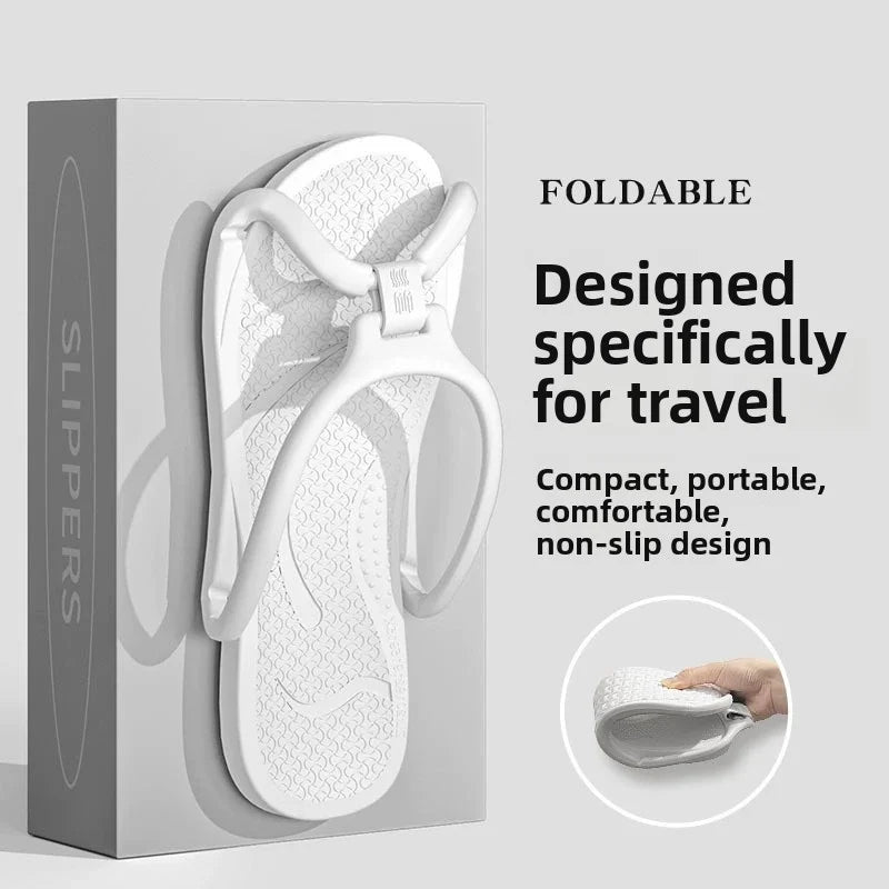 Pantoufles de voyage pliables unisexes, tongs EVA, antidérapantes, pour hôtel, salle de bain, intérieur et extérieur, portables, légères et confortables