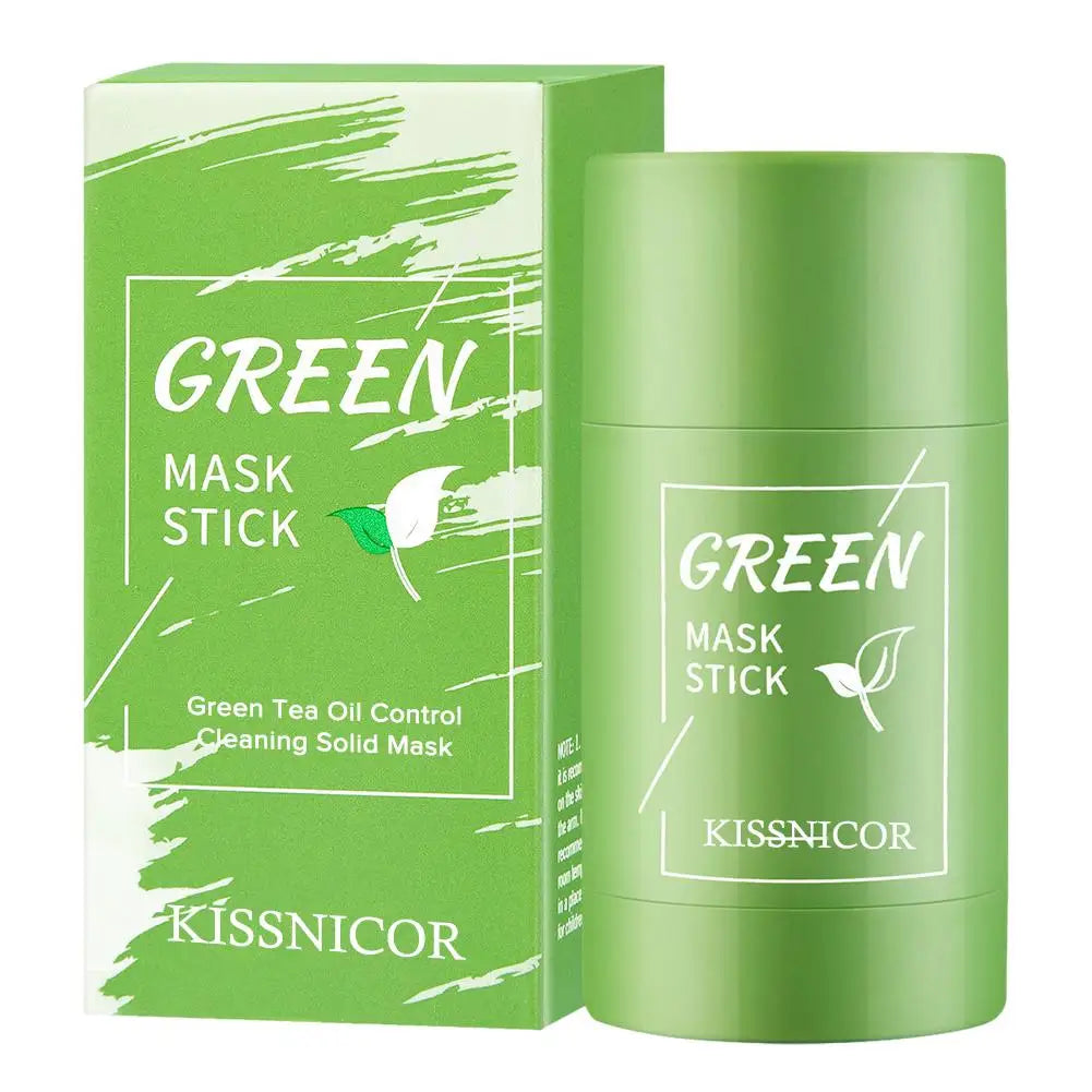 Facial cleansing mask, green tea cleansing stick, shrinks pores, deep blackhead remover, hydrating mask, skin care