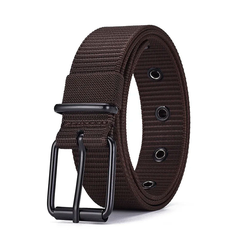 Cinturón de nailon con broche para hombres y mujeres, cinturón de lona porosa, cinturón chimbelt con vaqueros, deportes al aire libre