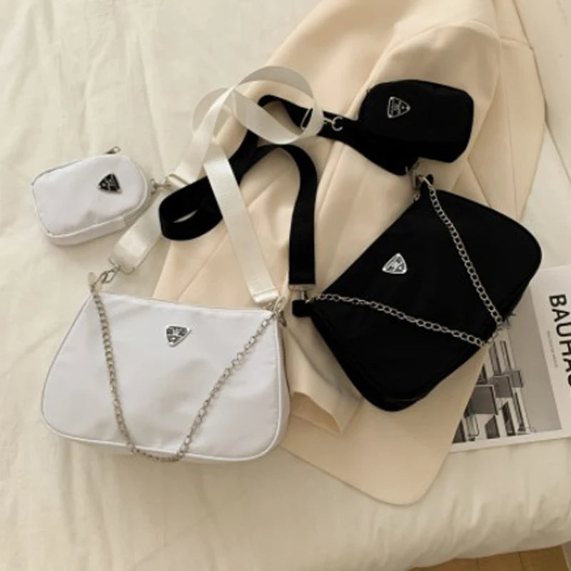 Juego de 2 bolsos de mano de nailon, bolsos de mano chic y resistentes con JOStrap para 03 usos y viajes
