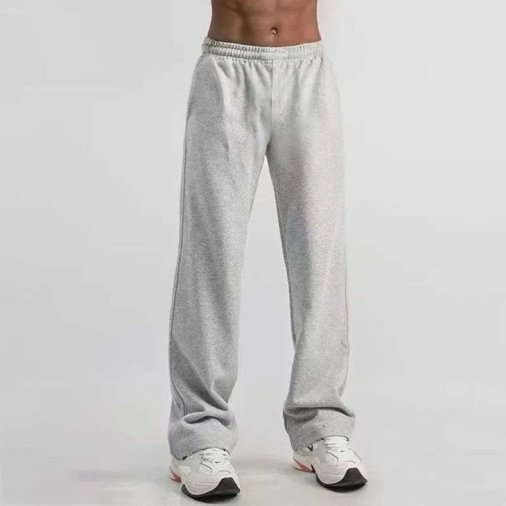 Men's Comfortable Straight Leg Sweatpants, Y2K Retro Style, Loose Fit, Hip Hop Joggers, Casual Pants with Large Pockets
