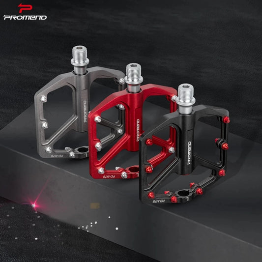 PROMEND Ultralight Mountain Bike Pedals, Aluminum Alloy, Flat, Platform, MTB Bike Parts, New, 9/16
