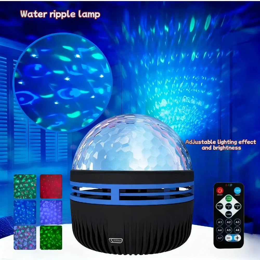 Smart Remote RGB Star Galaxy Projector - Automatic Rotating LED Aurora Lamp, USB Powered for Home Bedroom KTV Decoration