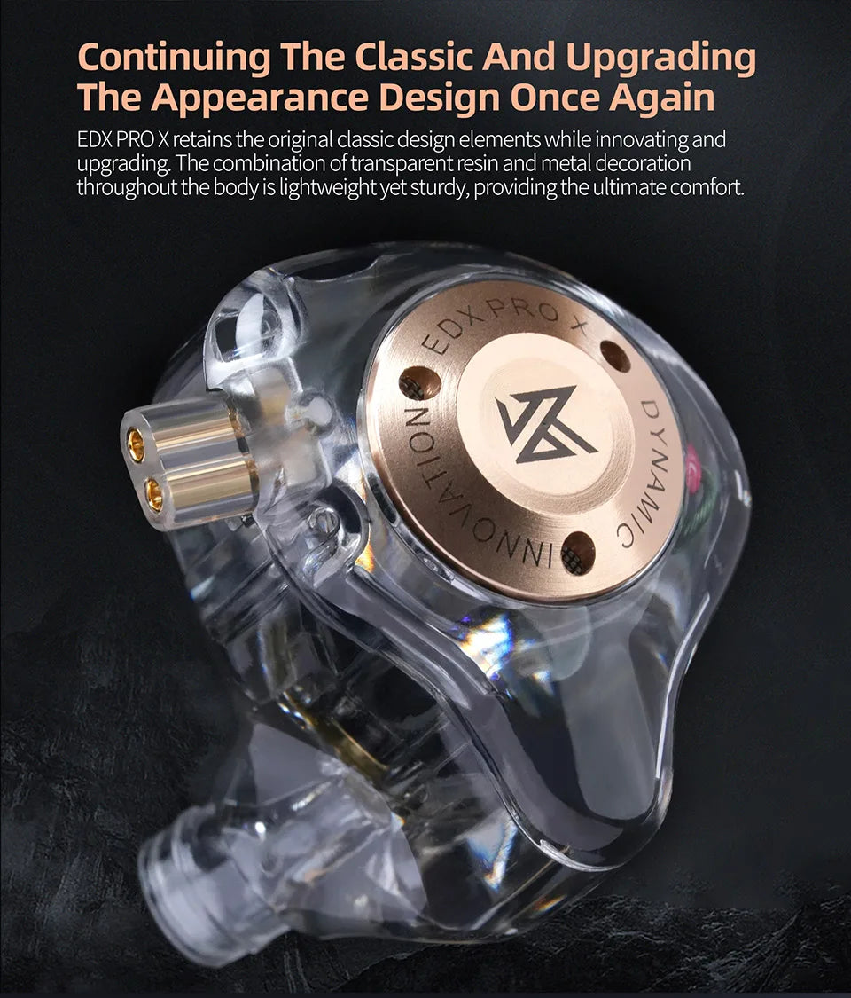 KZ EDX PRO X Auriculares HIFI de bajos dinámicos, audífonos deportivos con cancelación de ruido, cable de 2 pines KZ ZSTX ZSN PRO X EDC EDA ZVX