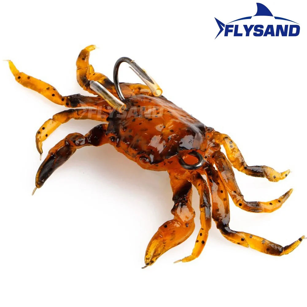 FLYSAND bionique crabe Silicone appât souple artificiel réaliste crochet pointu leurre de pêche poisson d'eau douce gabarit tête appâts matériel de pêche