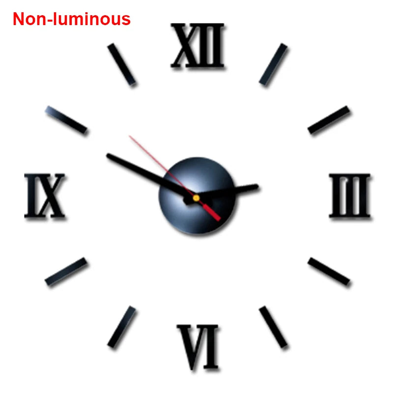 Reloj de pared, reloj de pared luminoso DIY, reloj de cuarzo, pegatinas de espejo acrílico, reloj de pared, decoración de pared, decoración cálida del hogar.