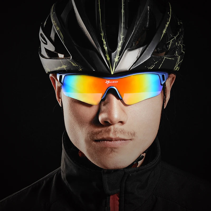 Lunettes de soleil sport cyclisme polarisées — route, VTT, équitation, protection, 5 lentilles