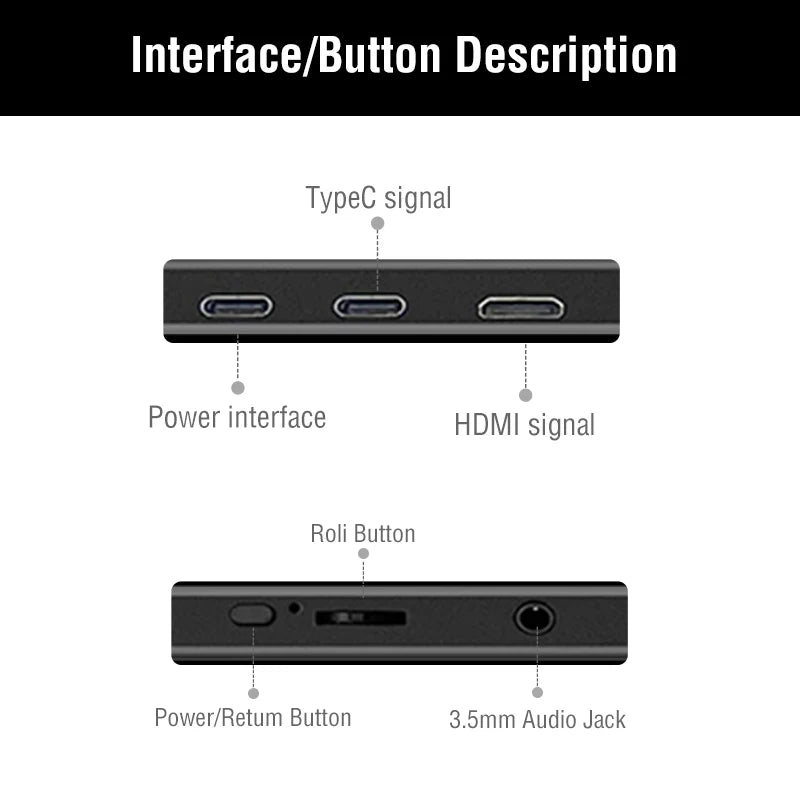 Monitor táctil portátil de 14 pulgadas, no táctil opcional, para juegos 16:10 400cd/m2, pantalla extensible para XBox PS4/5 Switch Loptop