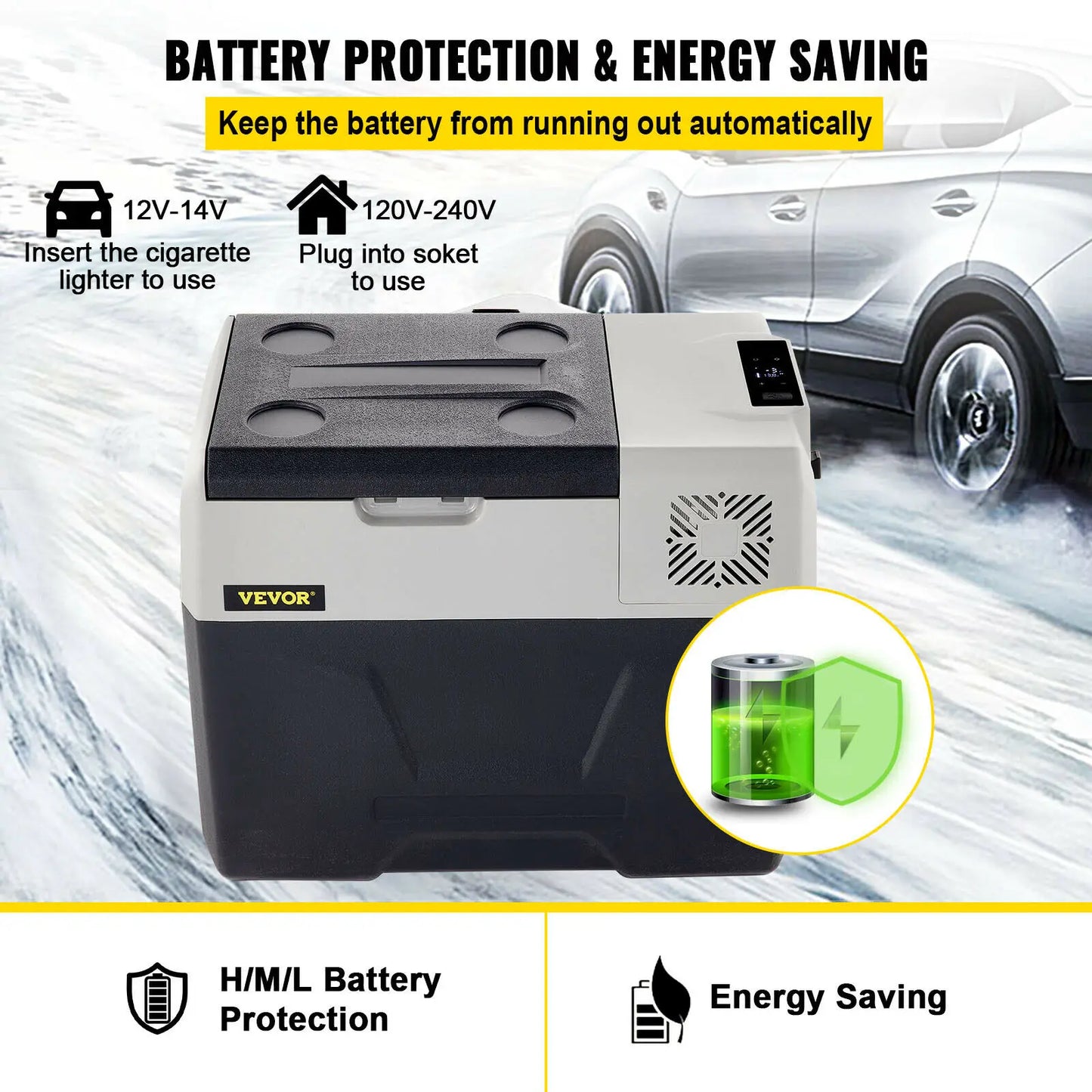 Glacière électrique portable 30/40/50L — 12V/24V/220V, mini frigo, voiture, camping, pique-nique