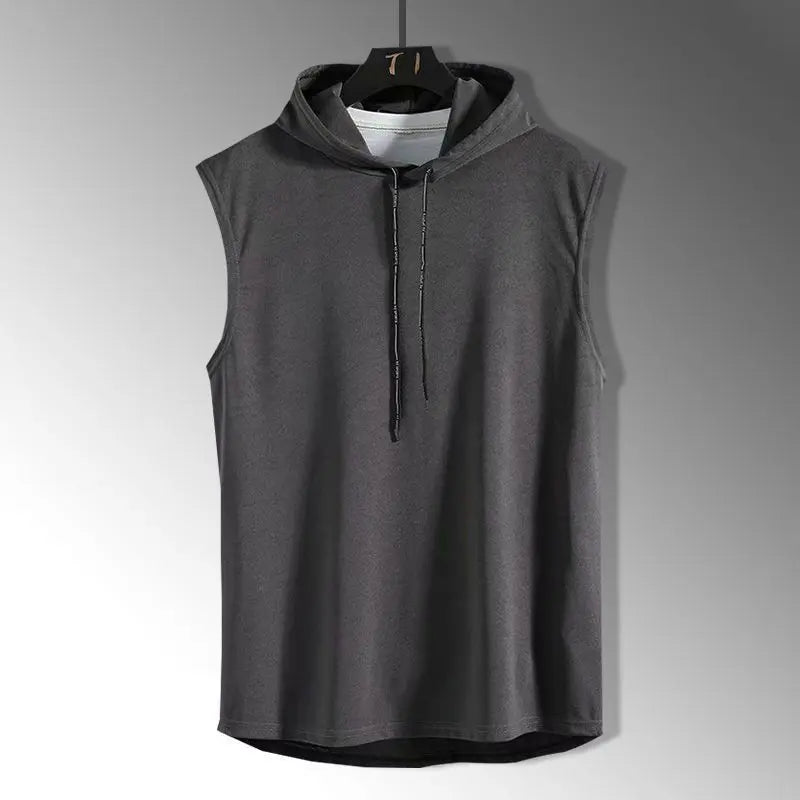 Color sólido 2023 a estrenar hombres camisetas sin mangas chaleco sin mangas camisetas para hombre con capucha chalecos para hombre tops Hip Hop hombres camiseta sin mangas camiseta