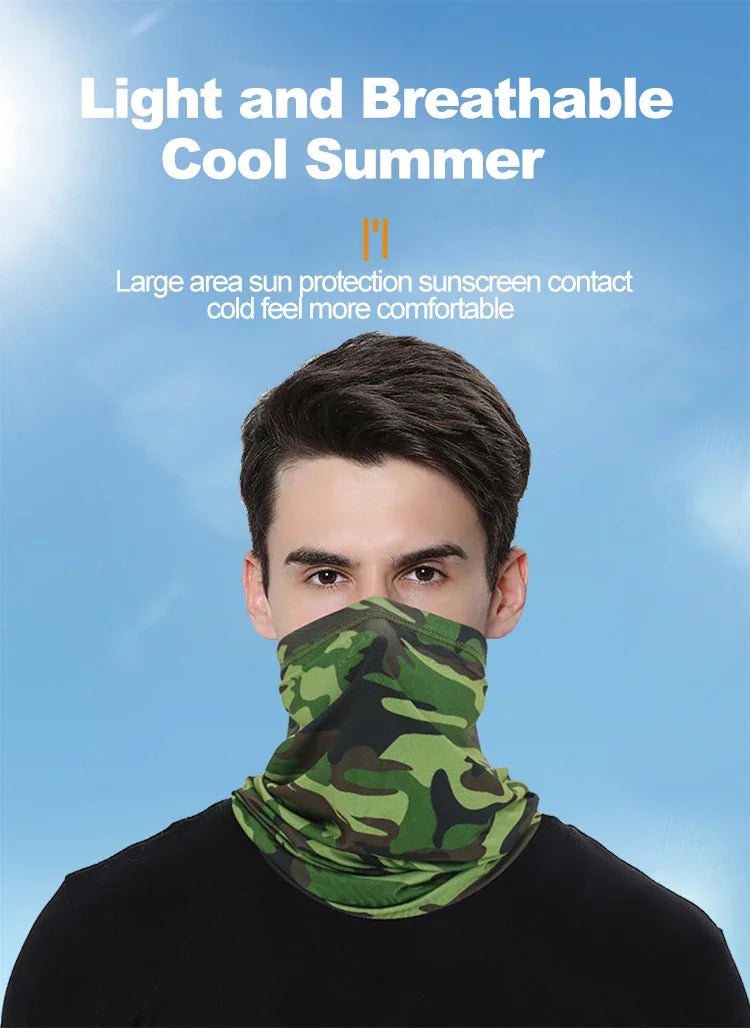Masque facial de cyclisme absorbant la sueur, respirant, entraînement de pêche, Sport, UV, écharpe de cou, guêtre d'été, Bandana pour le visage de vélo