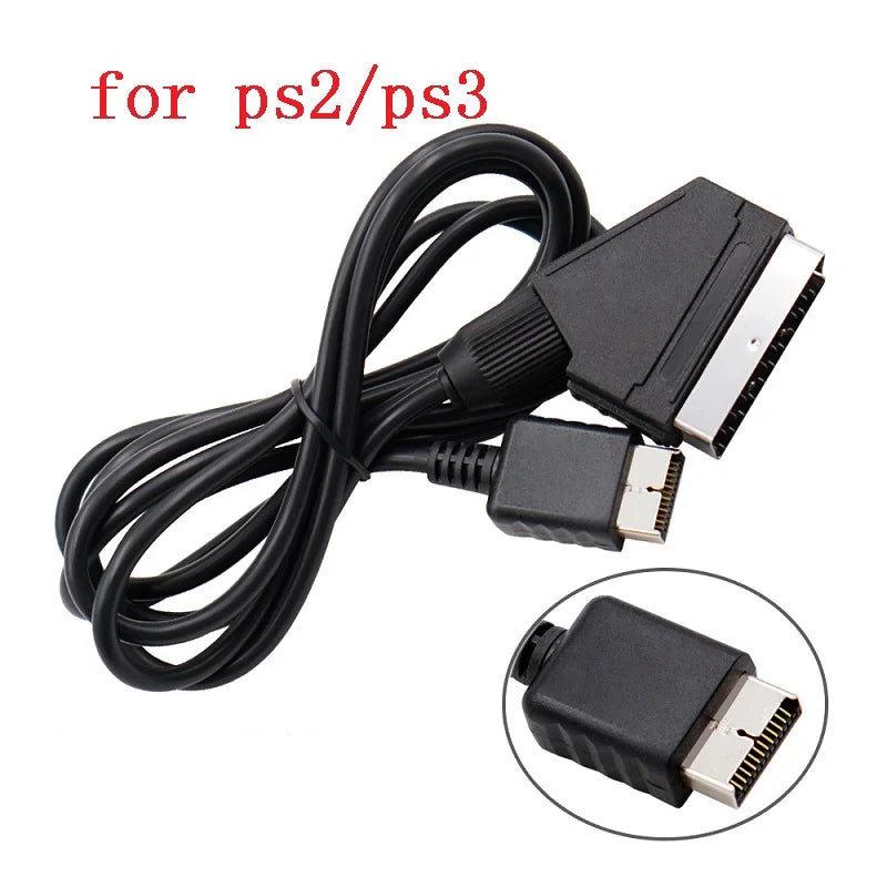 Câble péritel RGB de 1.8m pour PS2/PS1/PS3/SEGA Mega Drive1/MD2/DC Dreamcast/Saturn/XBOX/XBOX 360, Consoels de jeux vidéo rétro