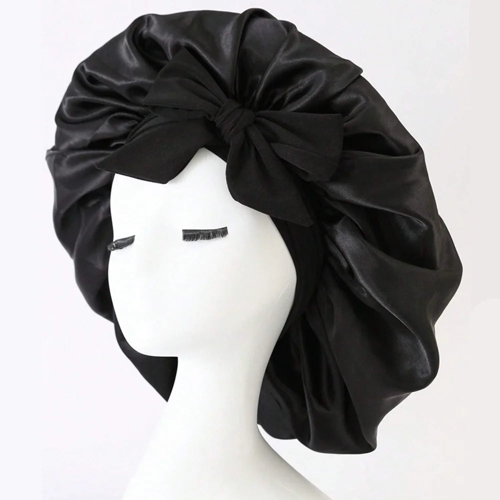 Adjustable Satin Bonnet for Men and Women, Sleeping Cap, Hair, Heavy Band