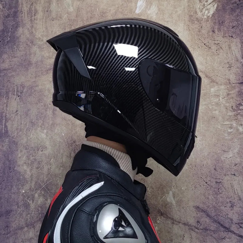 Casques de moto pour hommes et tenue de femme casques de Locomotive à Double lentille Cascos Para Capacete Da Motocicleta