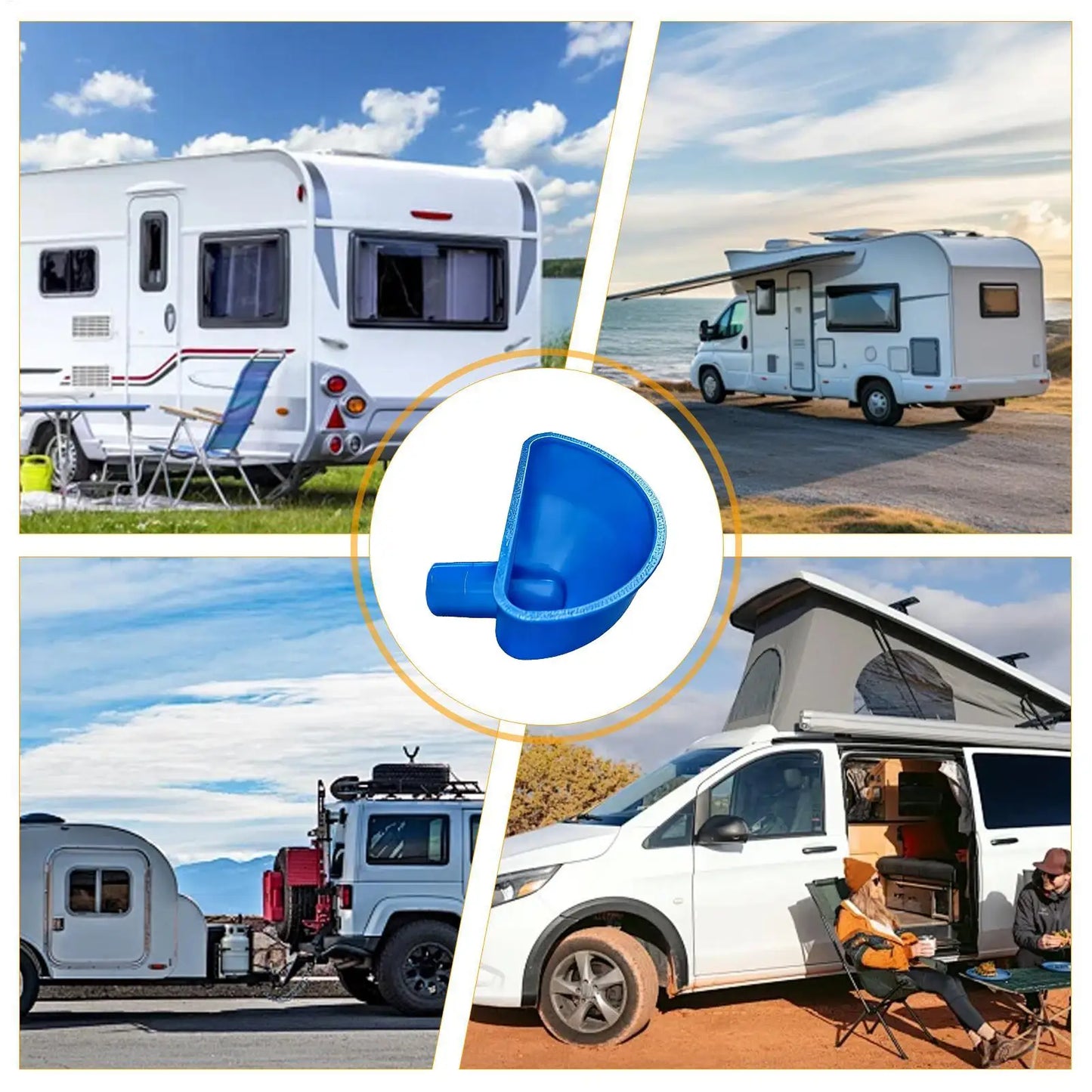 Nouvel entonnoir de remplissage anti-débordement à large ouverture pour réservoir d'eau de camping-car, idéal pour remorque, fourgon, camping-car, voyage, camping, road trip