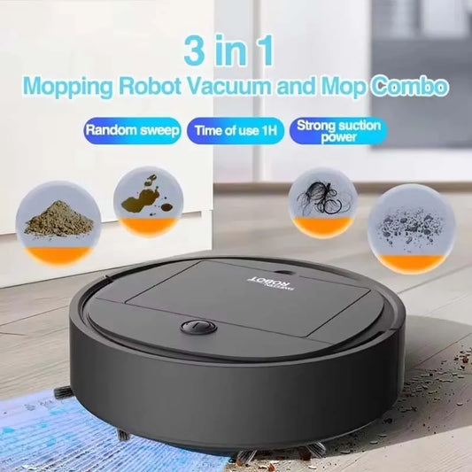 New 3-in-1 Smart Robot Vacuum Cleaner 2026, 4000 Pa Suction Power, Fully Automatic Household Cleaning Machine, USB Charging, Smart Vacuum Cleaner