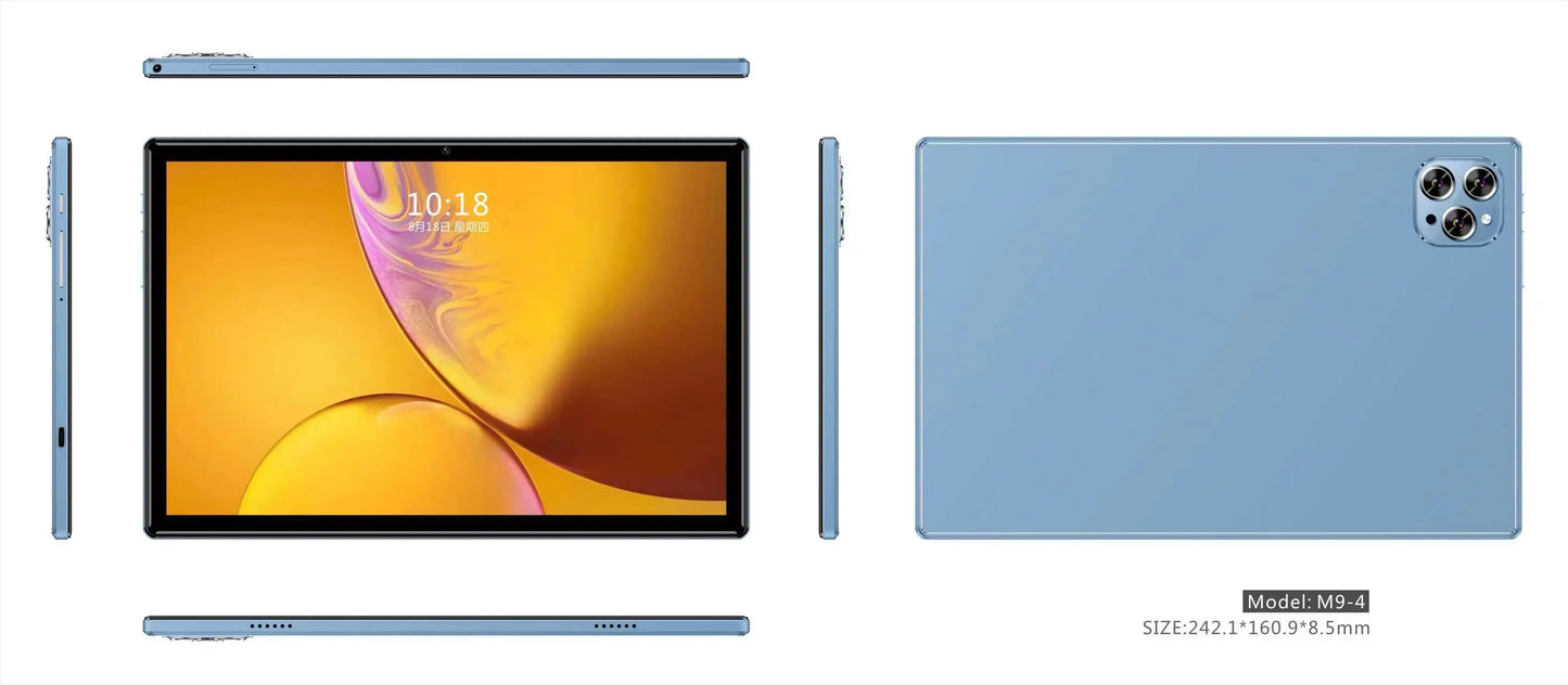 Global Pad-Perseverance 4G Tablet, Octa Core, Android 12, PC Computer, Eye Care for Tourists, Phone Call, WiFi, Bluetooth, Original, New, 2024