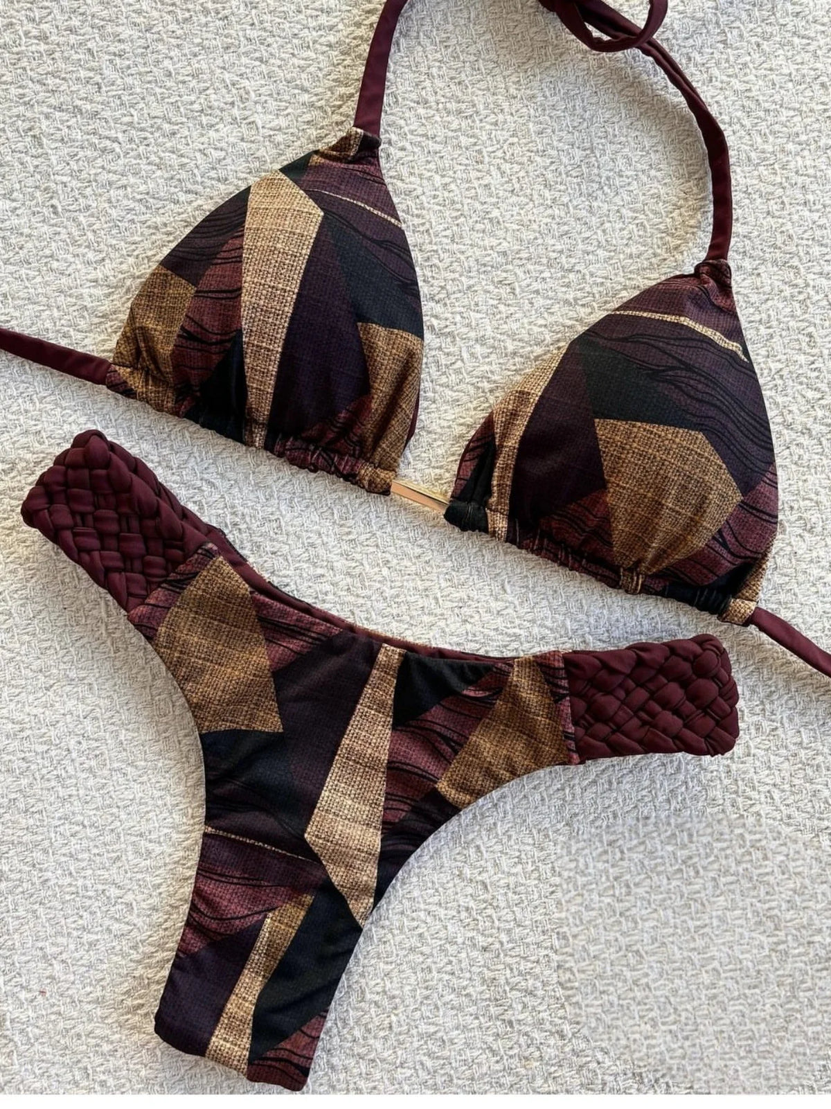 RUOTONSEPT imprimé licou Mini string coupe haute Bikini femme maillot de bain femmes maillots de bain deux pièces Bikini ensemble baigneur maillot de bain bain