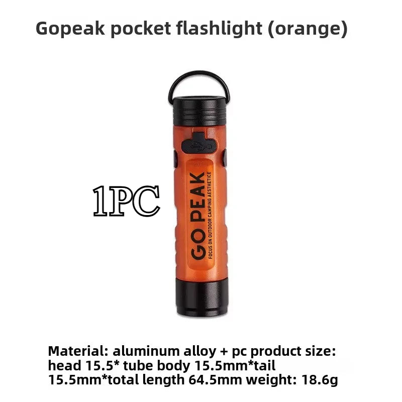 GOPEAK poche Mini lampe de poche extérieure clé pince capuchon ambiant Led longue Endurance secours en cas de catastrophe d'urgence 5050 petite lumière