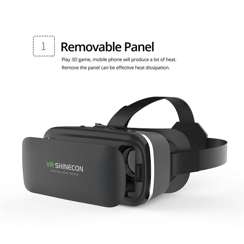 VR Shinecon 6.0 Virtual Reality Headset 3D Glasses Headset for iPhone Android Smartphone Viar Lens