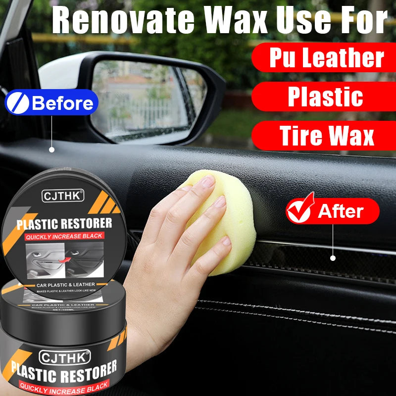 Restaurateur de plastique de voiture retour au noir brillant Auto intérieur cuir et panneau renouvellement cire revêtement Agent Auto vernis et réparation revêtement