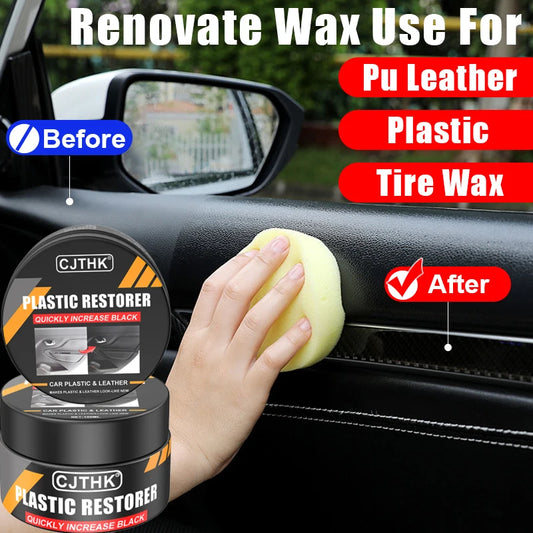 Car Plastic Restorer Back to Gloss Black Auto Interior Leather and Panel Renewal Wax Coating Agent Auto Polish and Repair Coating