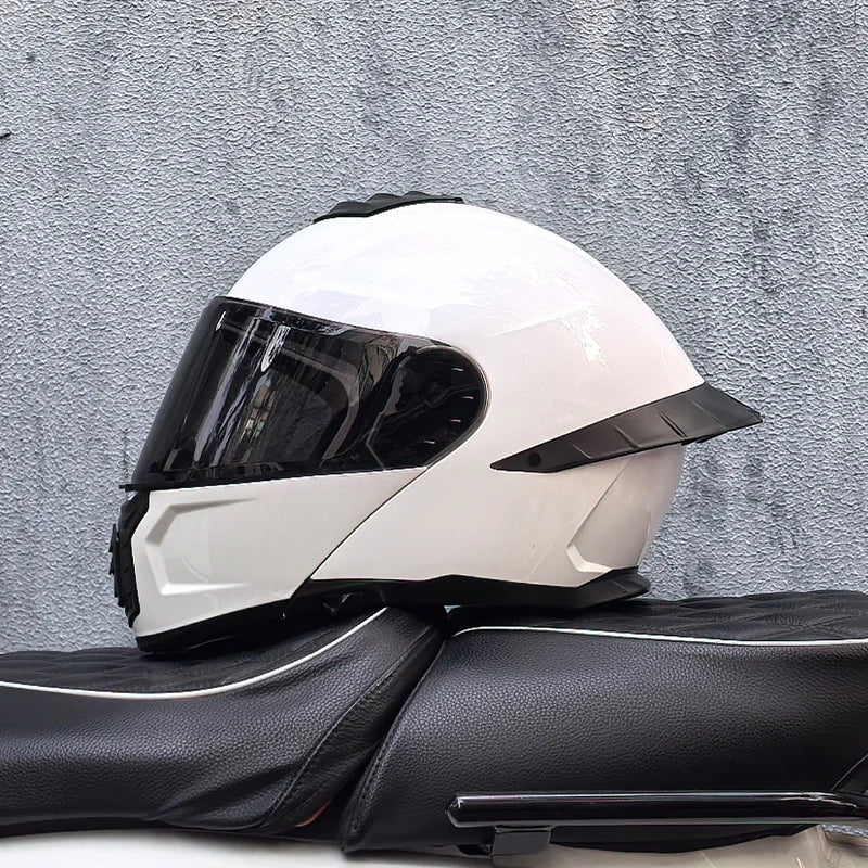 Casque de moto intégral ORZ-B08A, motif Mecha brillant, casque de course, casque de sécurité certifié DOT de Style italien avec Vi teinté