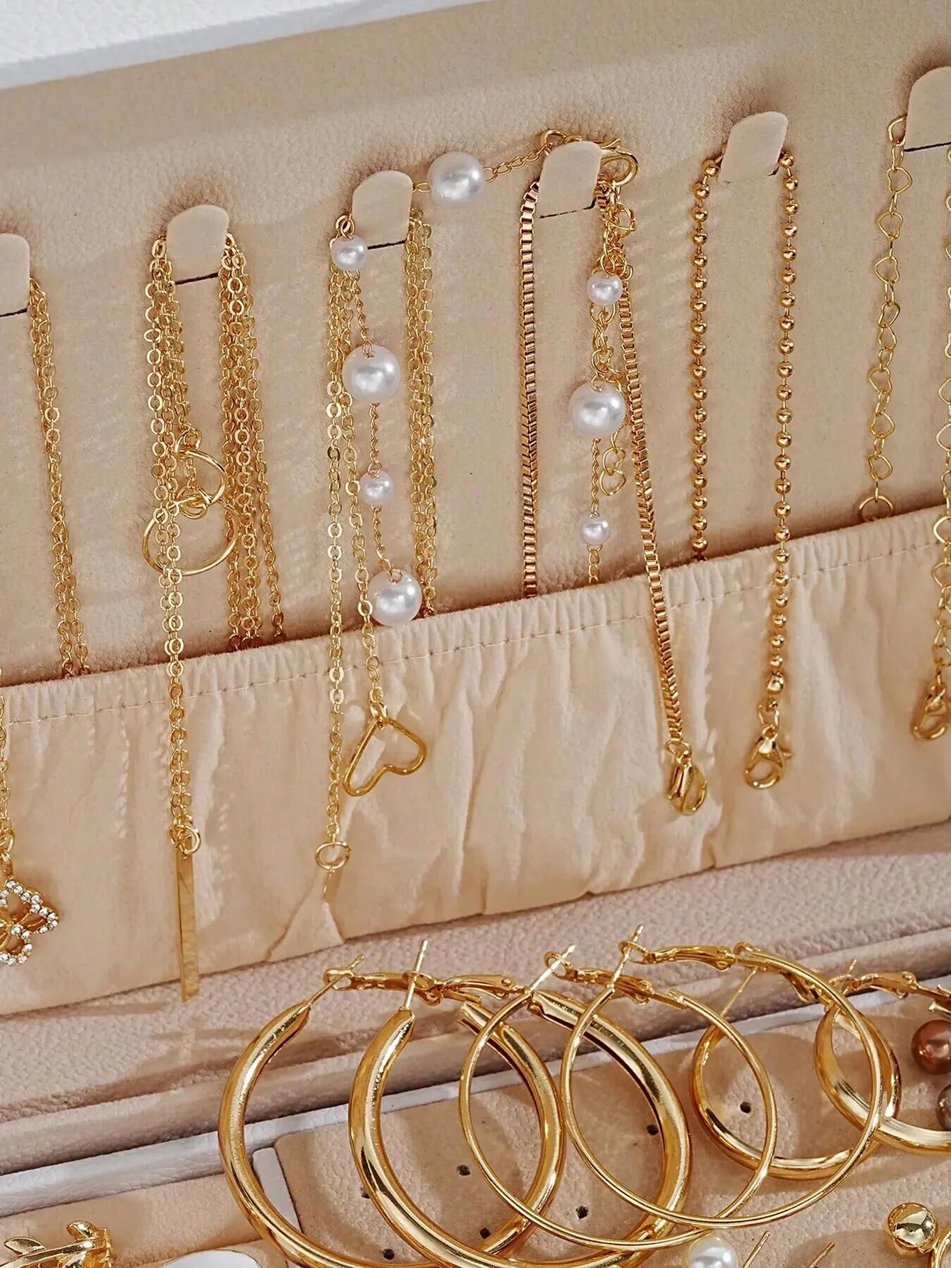 Juego de joyas de 86 piezas/conjunto de pendientes de perlas elegantes, collar multicapa, aretes, anillos, juego de joyas 4 en 1 para mujer, uso diario, regalo (sin caja)