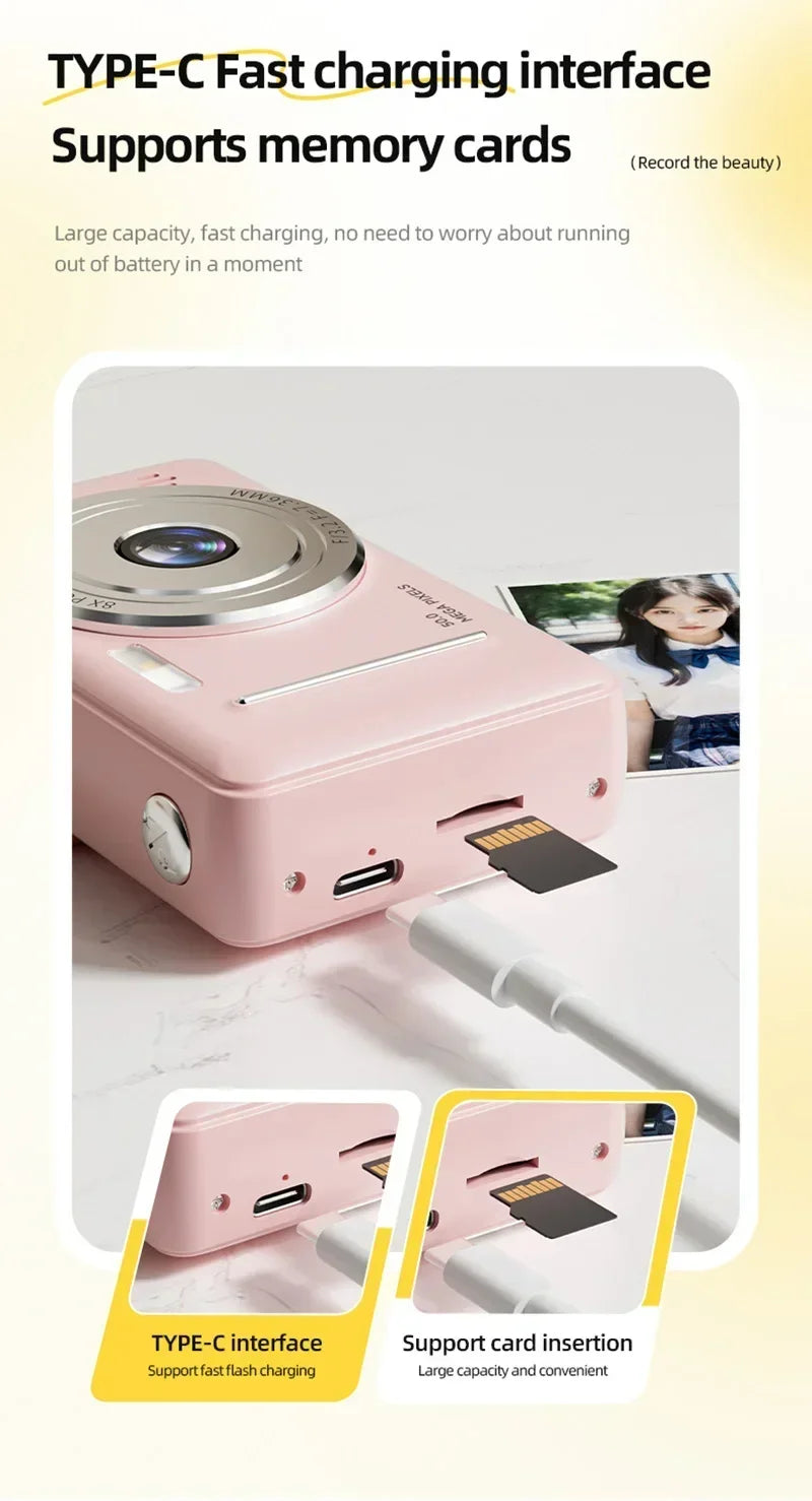 Cámara digital Xiaomi 4K Retro CCD portátil de nivel de entrada con doble cámara Flash de 50 millones de píxeles y enfoque automático
