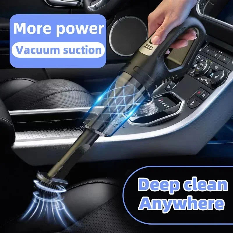 Aspirador de mano inalámbrico, carga USB, aspiradora de coche portátil, aspirador de mano para seco y húmedo, potente succión inalámbrica, 12000pa