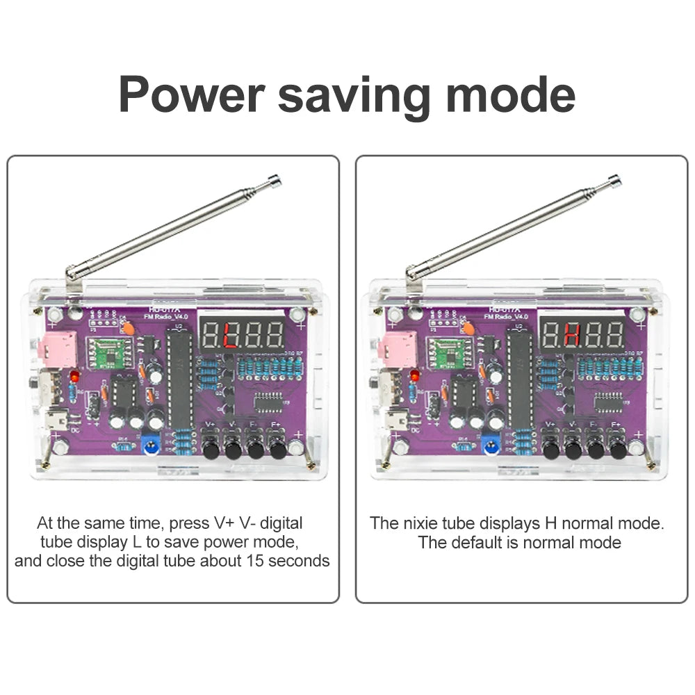 Kit électronique radio FM réglable avec affichage numérique, soudure de pratique de projet, mort, bricolage, 87-108MHz, RDA5807S