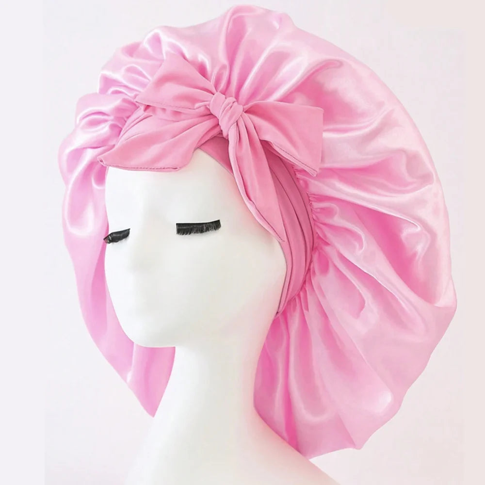Adjustable Satin Bonnet for Men and Women, Sleeping Cap, Hair, Heavy Band