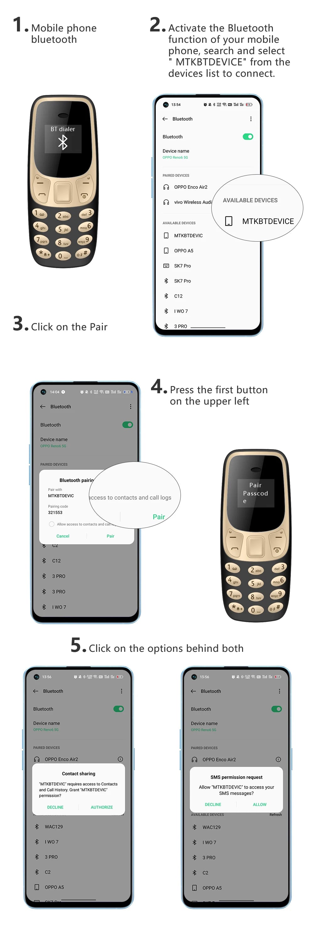 SERVO Petit Téléphone Portable Bluetooth Dialer voix Magique Faible Rayonnement Téléphone Enregistrement D'appel 2/3 SIM GSM Débloqué Mini Téléphone Portable