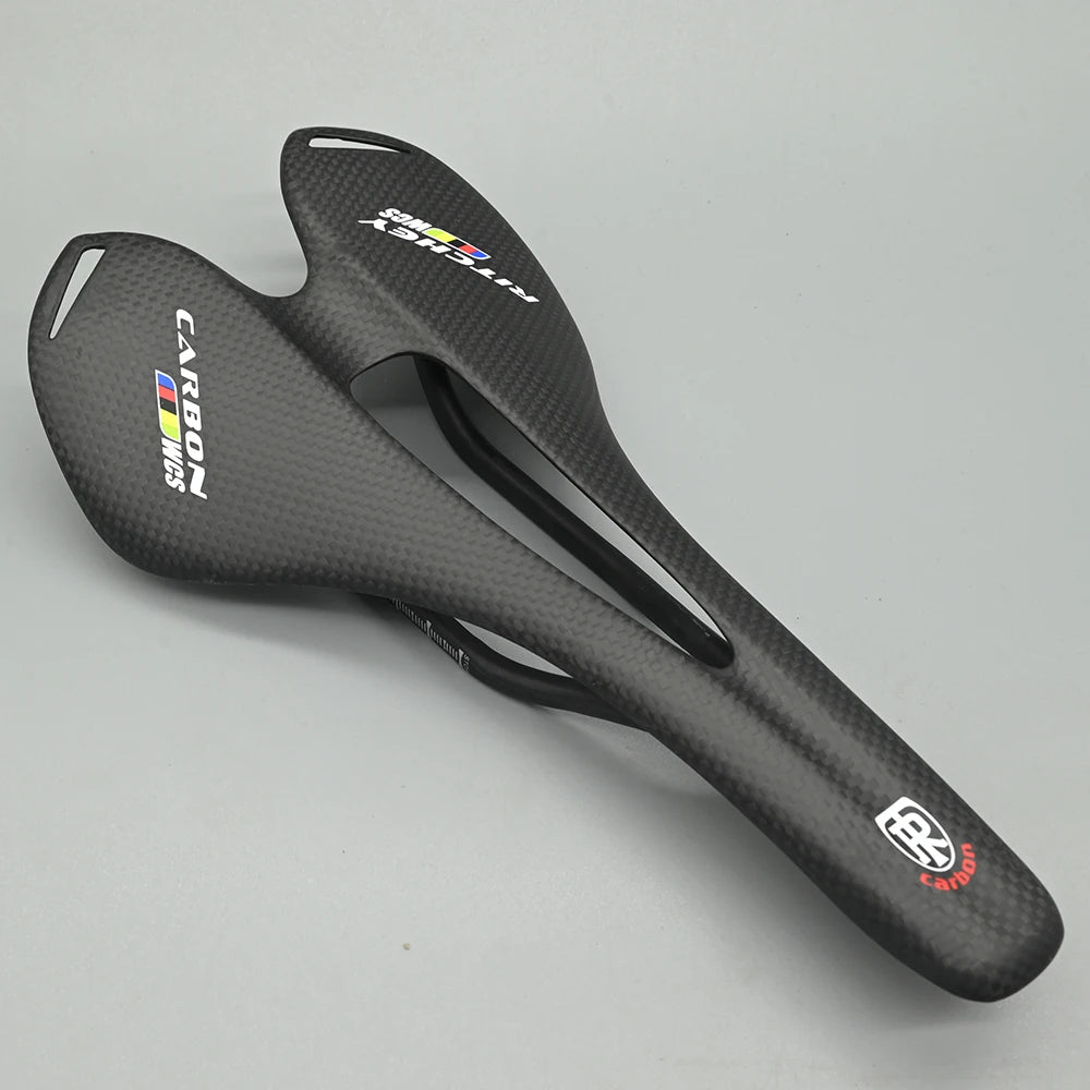 Asiento de bicicleta ultraligero de carbono 3K, sillín de carreras MTB, sillín de bicicleta de carretera ondulado para hombres, colchoneta de asiento de ciclismo, Pieza de repuesto