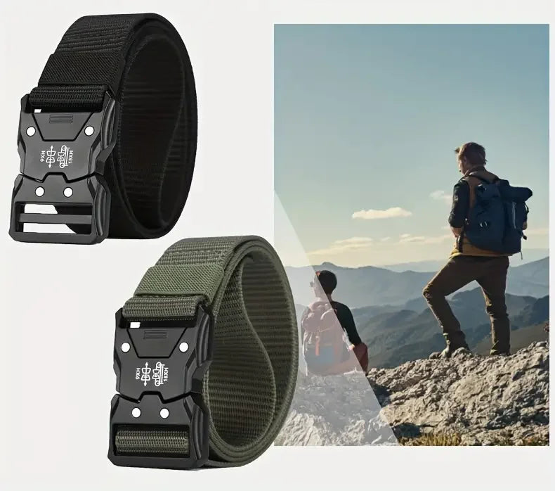 Ceinture militaire pour hommes, chasse en plein air, tactique, alpinisme en plein air, multifonctionnelle, tactique, toile de Nylon tissée, ceinture de pantalon