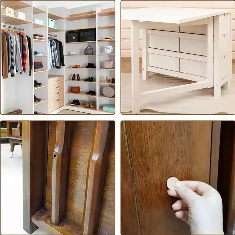 MELArt Self-Adhesive Screw Cap Cover for Wood Furniture, Hole Stickers, Wood Craft, Desk and Cabinet, Sticker Ornament, 54 pieces per set