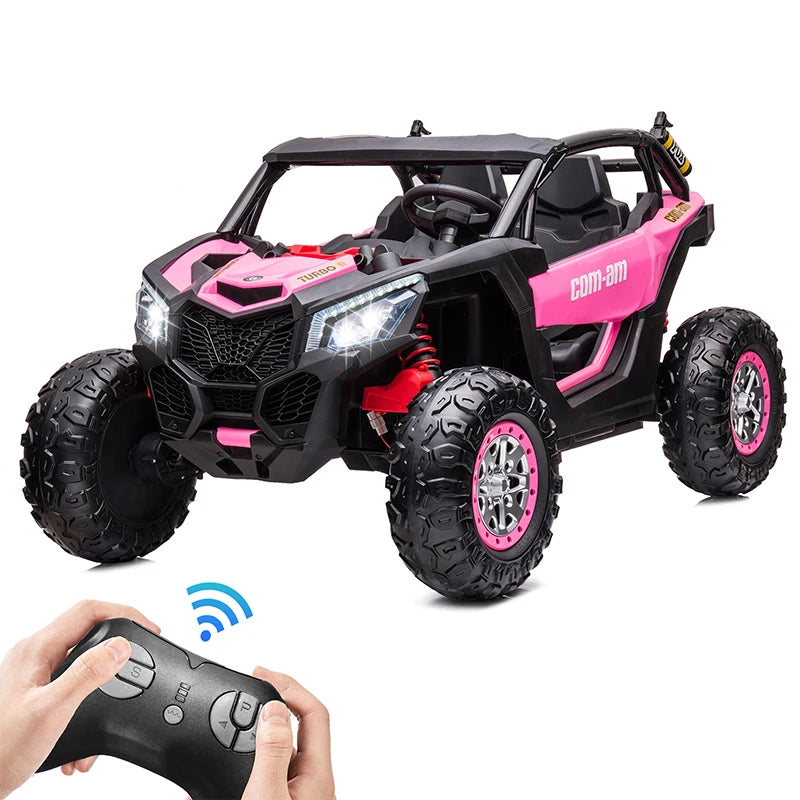 Coche de juguete eléctrico para niños, 24V, 7A, vehículo UTV, regalos para niños, control remoto para padres, velocidad ajustable, 3 a 8 años