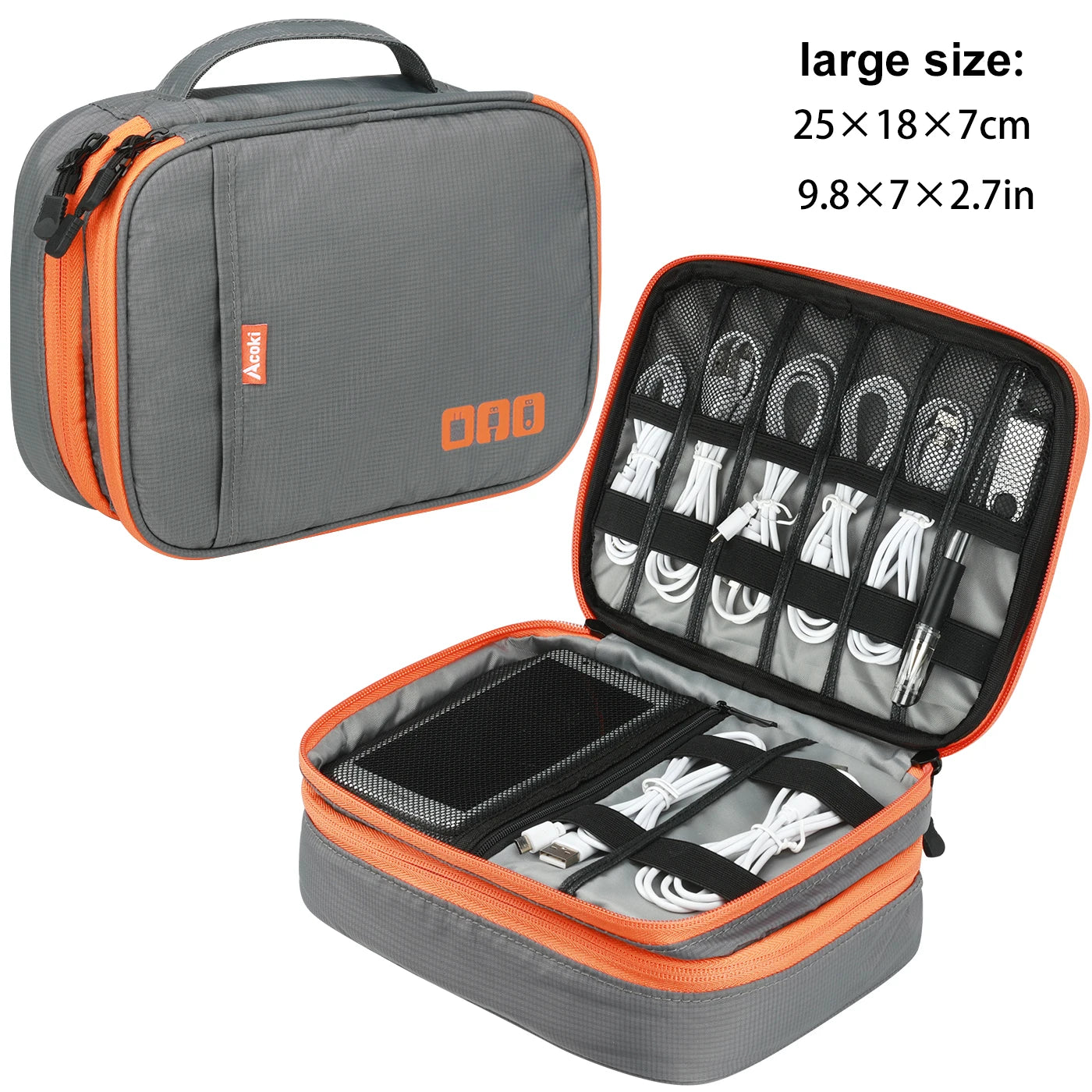 Clearance_Portable Accessoires électroniques Étui de voyage, Sac de rangement de câbles Sac de transport de gadgets pour iPad, câbles, alimentation, clé USB