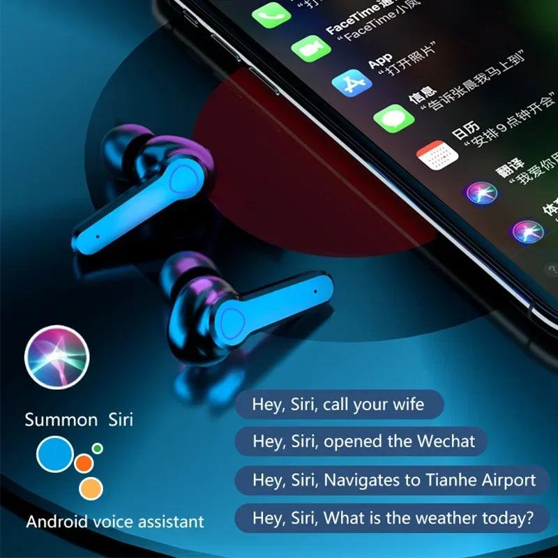 Auriculares inalámbricos Bluetooth M19 TWS, control táctil inteligente, impermeables, pantalla LED, con micrófono