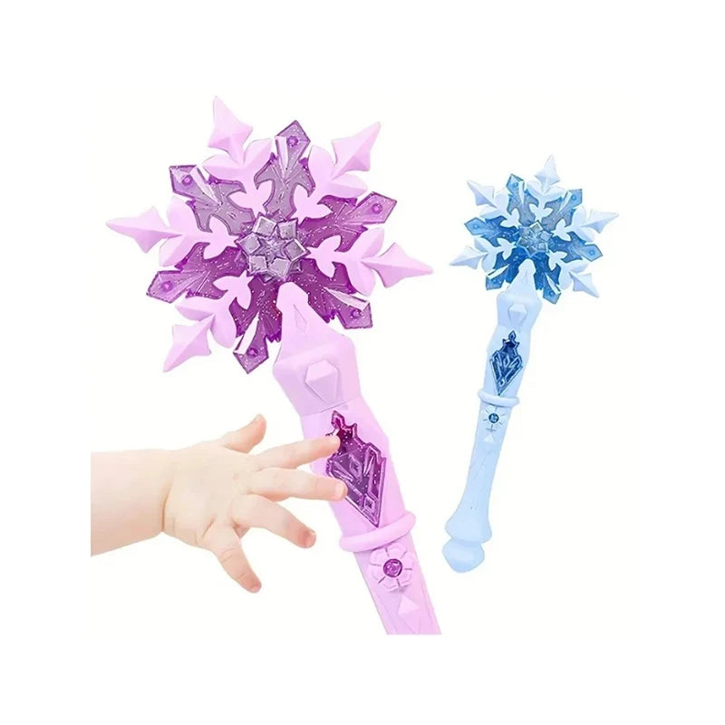 Baguette de neige princesse pour filles, jouet féerique, baguettes lumineuses, noël, Halloween, jouets pour enfants, flocon de neige, bâtons lumineux, Cosplay pour enfants