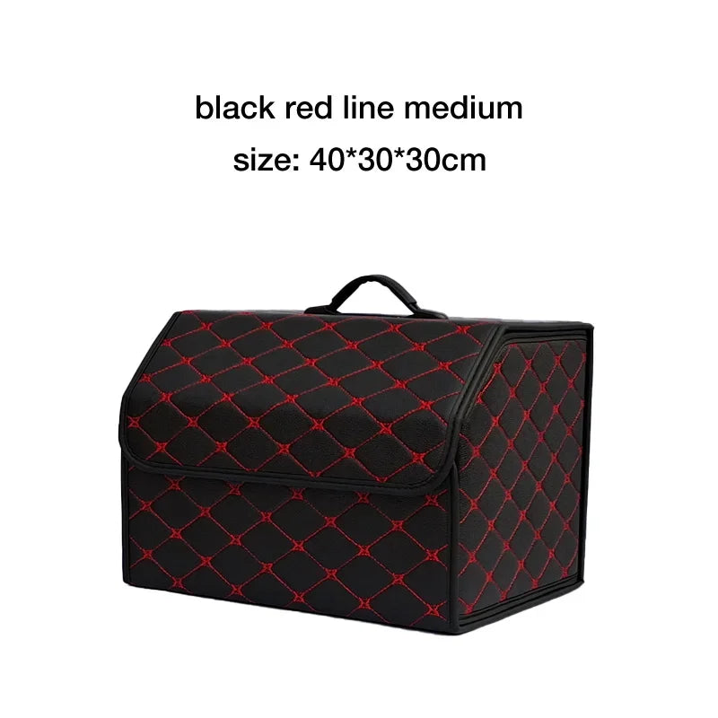 Car Trunk Storage Box, Large Capacity Automotive Multi-purpose Tools Storage Bag, Organizer, Foldable Leather for Emergency