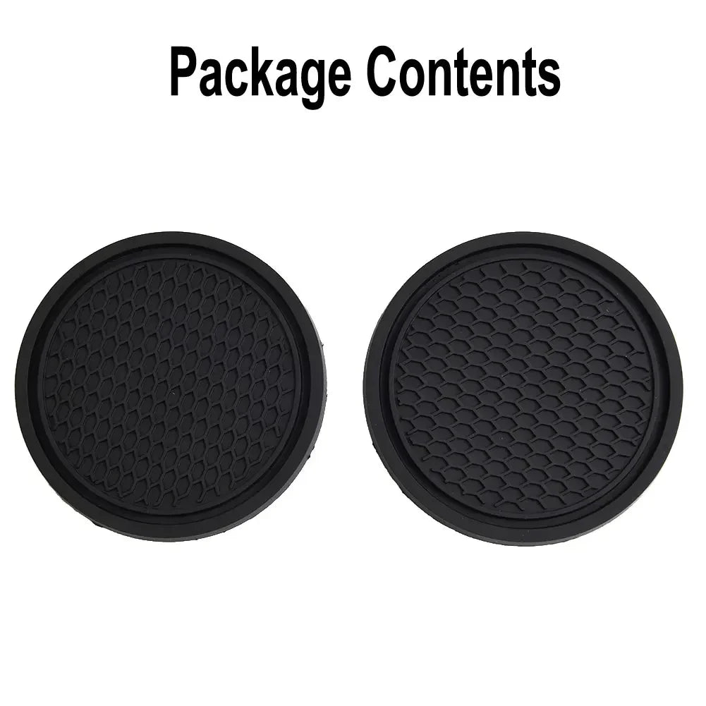 Porte-gobelet noir pour voiture, 2 pièces, insertion antidérapante, sous-verres, tampons, accessoires d'intérieur pour la plupar