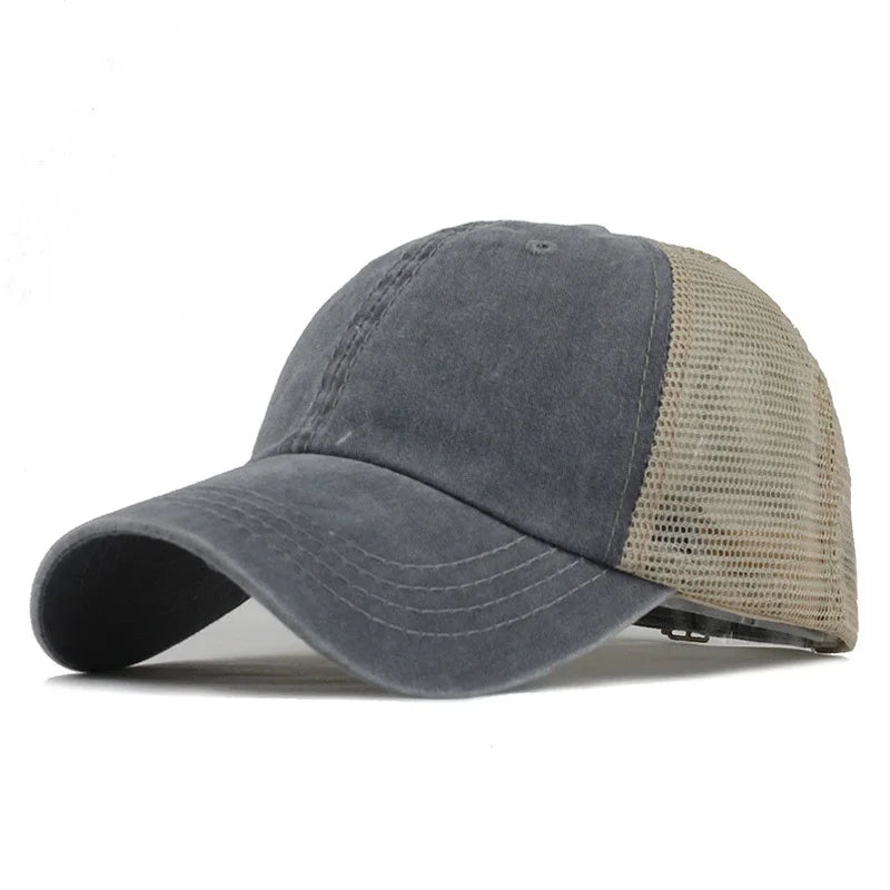 Brand Washed Cotton Mesh Cap for Men Women Gorras Snapback Baseball Caps Dad Hat Outdoor Cap