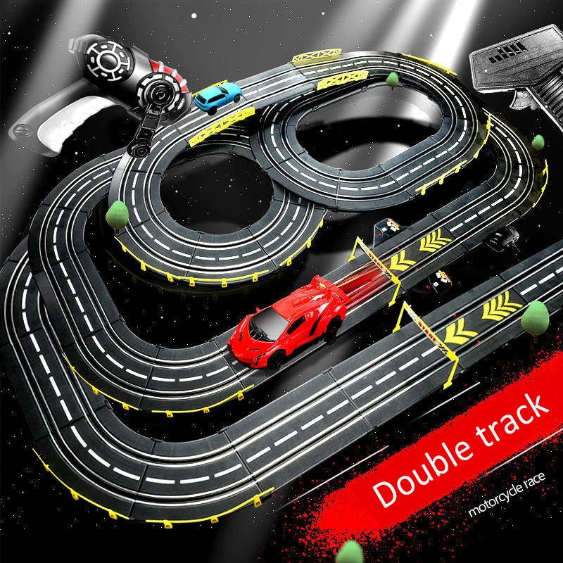 Voiture électrique 1/43, Double piste de course, jouet, Circuit Autorama, Voiture télécommandée, fente ferroviaire électrique, jouet de voiture de course