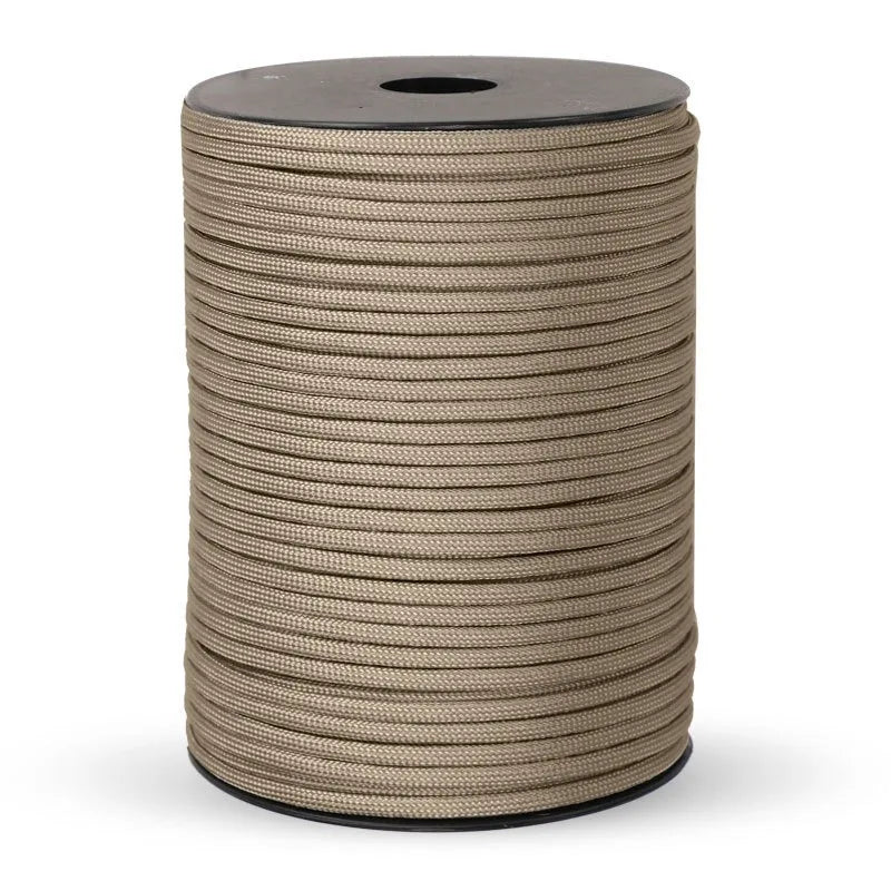 Cordon de parachute militaire standard 550 de 100M/50M, 9 brins, 4mm, pour survie en extérieur, tente et sangle de fixation