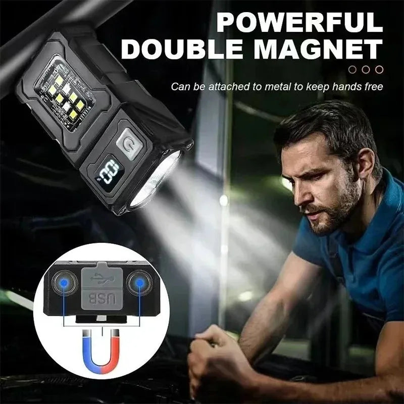 Lampe de travail tactique portable, outil EDC, mini lampe torche LED, outil de camping et de randonnée en plein air, lampe torche molle, rechargeable par USB
