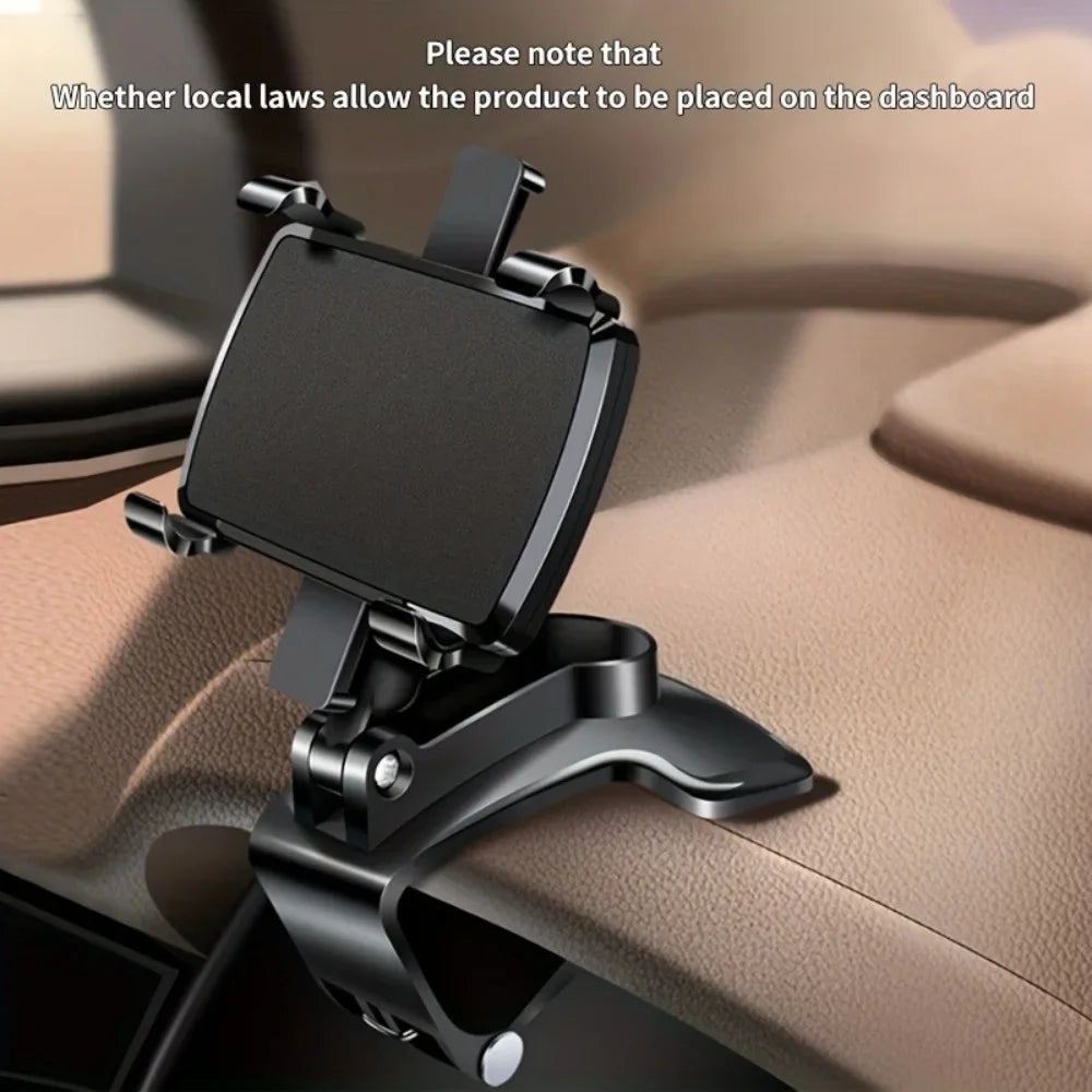 360 °   Support de téléphone de voiture rotatif, support universel pour téléphone portable, tableau de bord, support facile à clipser, support de téléphone portable pour la navigation GPS