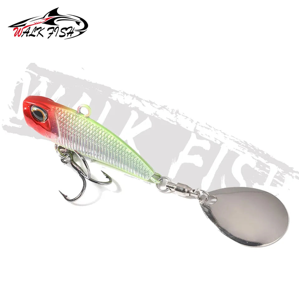 WALK FISH 7g 11g 15g 21g Spinner appât métal VIB leurre de pêche queue rotative Vibration paillettes japon Wobbler pêche à la traîne appât Pesca