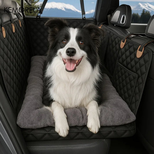 Tapis de siège de voiture pour chien d'hiver avec fond épais antidérapant pour lit de camion SUV berline-chaud pour les voyages sur route et lavable en machine