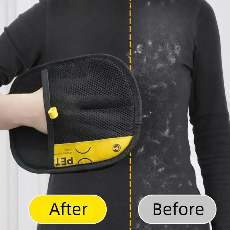 Gants d'épilation pour animaux de compagnie électrostatiques pour chats et chiens, gant de toilettage réutilisable et lavable avec brosse à rouleau anti-peluches 2 en 1, sans danger pour les chiens